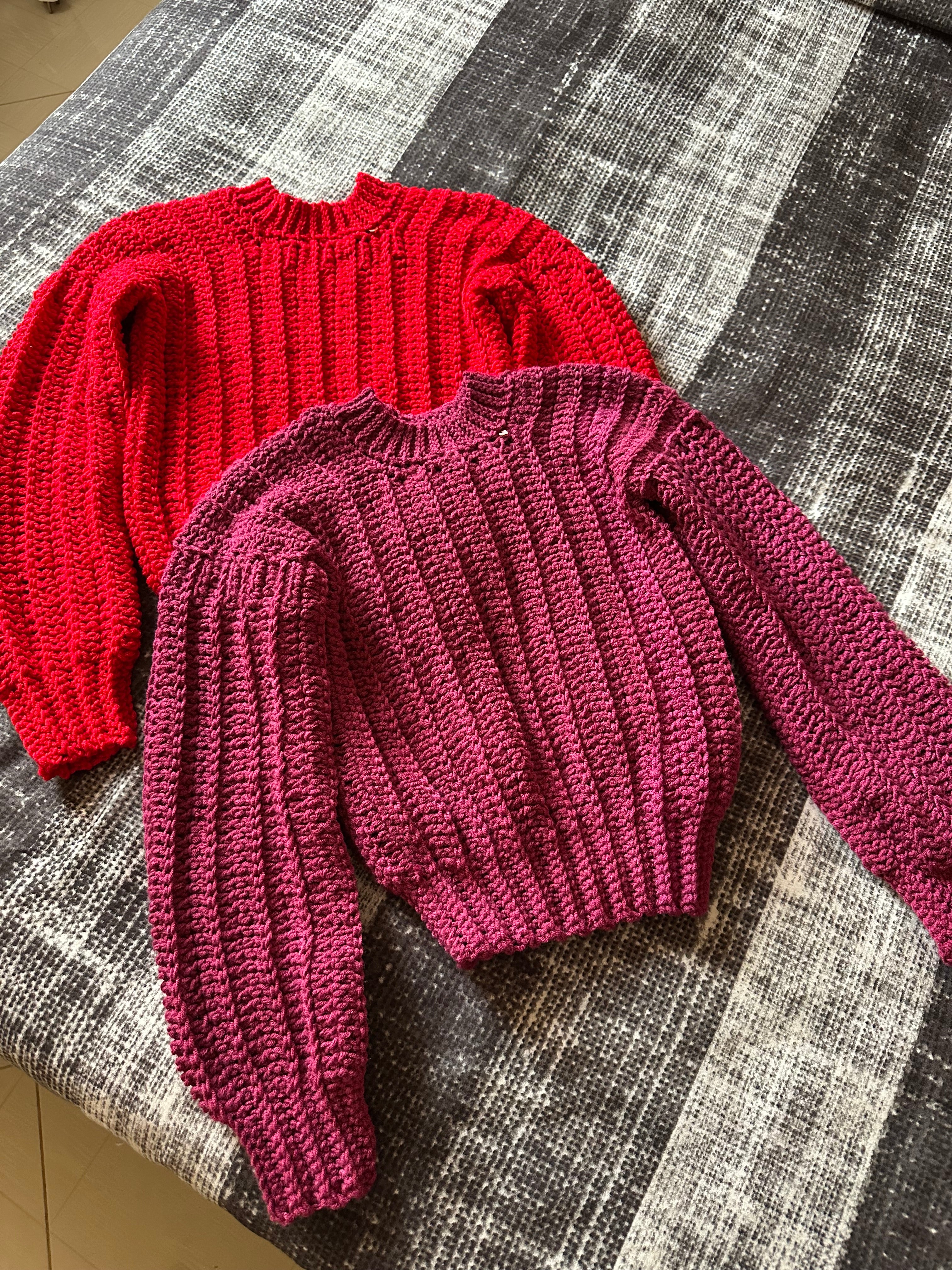 Kids crotchet sweaters